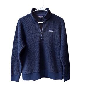Patagonia Women’s W’s Woolyester Fleece 1/4 Zip Navy Blue Pullover Size Medium